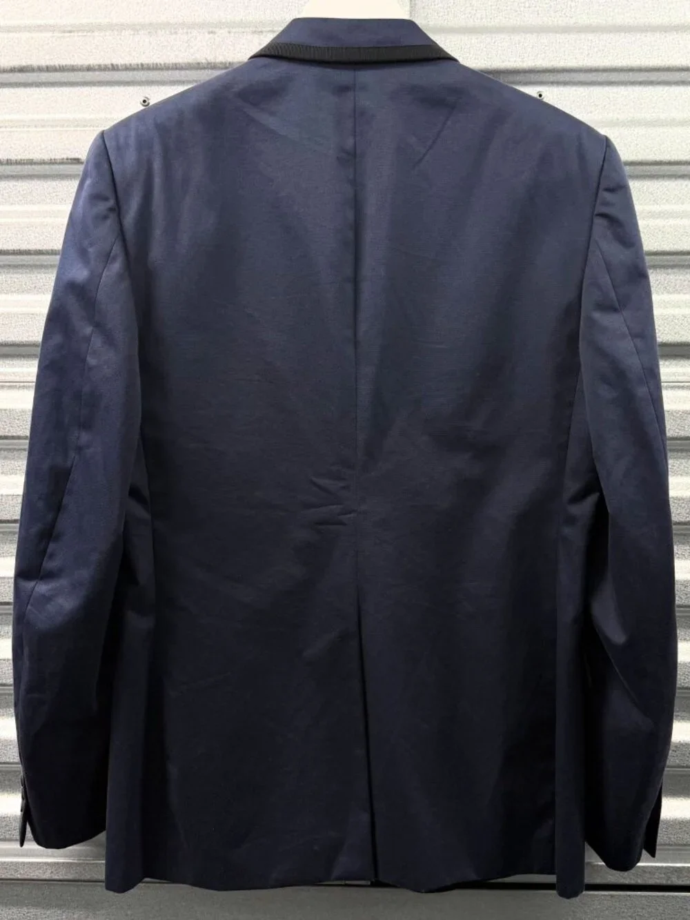 LANVIN Dark Blue Black Grosgrain Trim Blazer Jacket ALBER ELBAZ ERA